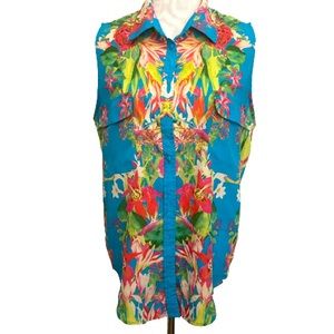 Lovers + Friends Sleeveless Tropical Blouse Sz L